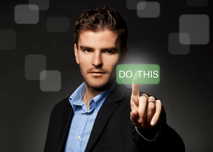 Man pointing to "Do This" button