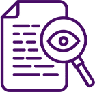 Document icon with a magnifying glass
