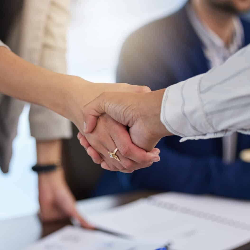 Two Corporate People Shaking Hands